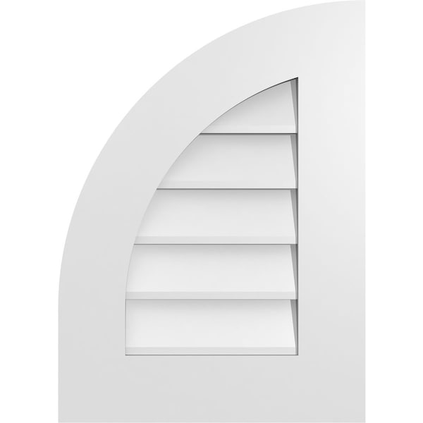 Ekena Millwork Quarter Round Top Left Surface Mount PVC Gable Vent w/ 3-1/2"W x 1"P Standard Frame, 16"W x 22"H - GVPQL16X2201SN