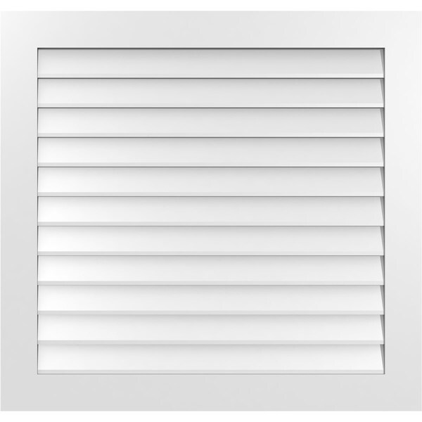 Ekena Millwork Vertical Surface Mount PVC Gable Vent: Non-Functional, w/3-1/2"W x 1"H, Standard Frame, 40"W x 38"H - GVPVE40X3801SN