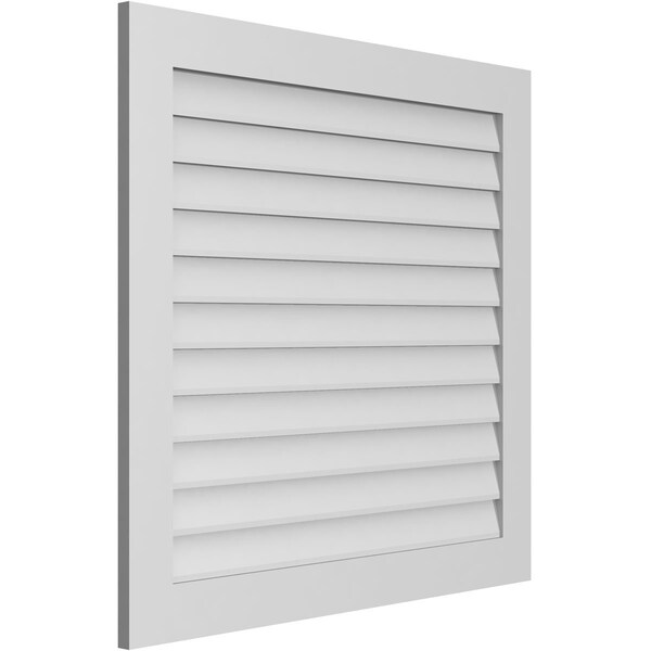 Ekena Millwork Vertical Surface Mount PVC Gable Vent: Non-Functional, w/3-1/2"W x 1"H, Standard Frame, 40"W x 38"H - GVPVE40X3801SN