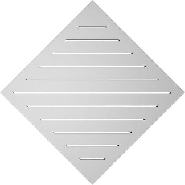 Ekena Millwork Diamond Surface Mount PVC Gable Vent: Non-Functional, w/ 2"W x 1-1/2"P Brickmould Frame, 38"W x 38"H - GVPDI38X3802SN