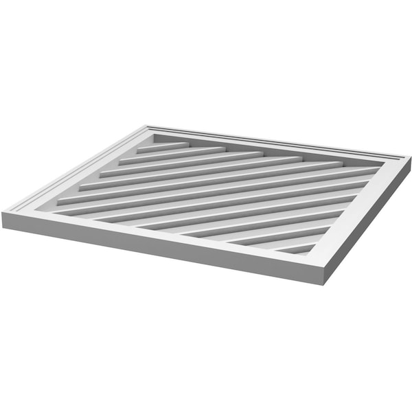 Ekena Millwork Diamond Surface Mount PVC Gable Vent: Non-Functional, w/ 2"W x 1-1/2"P Brickmould Frame, 38"W x 38"H - GVPDI38X3802SN