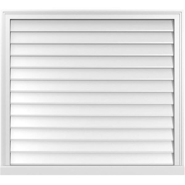 Ekena Millwork Vertical Surface Mount PVC Gable Vent w/ 2"W x 2"H , Brickmould Sill Frame, 40"W x 36"H - GVPVE40X3603SN