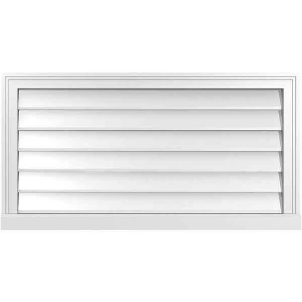 Ekena Millwork Vertical Surface Mount PVC Gable Vent w/ 2"W x 2"H , Brickmould Sill Frame, 38"W x 20"H - GVPVE38X2003SN