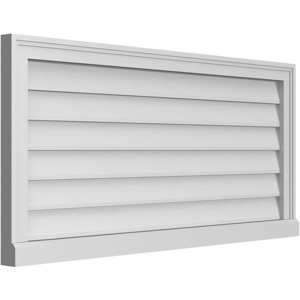 Ekena Millwork Vertical Surface Mount PVC Gable Vent w/ 2"W x 2"H , Brickmould Sill Frame, 42"W x 20"H - GVPVE42X2003SN