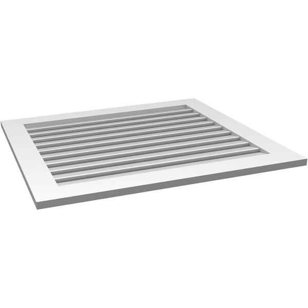 Ekena Millwork Vertical Surface Mount PVC Gable Vent: Functional, w/ 3-1/2"W x 1"P Standard Frame, 38"W x 34"H - GVPVE38X3401SF