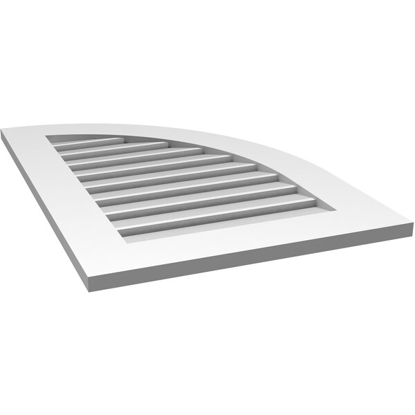 Ekena Millwork Quarter Round Top Right Surface Mount PVC Gable Vent w/ 3-1/2"W x 1"P Standard Frame, 22"W x 32"H - GVPQR22X3201SF