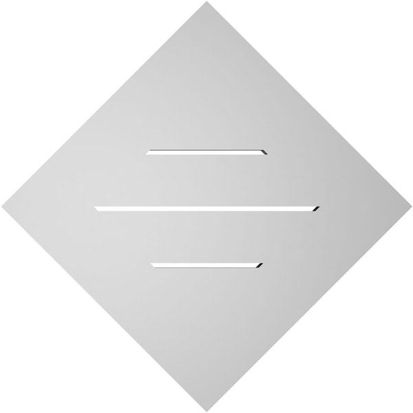 Ekena Millwork Diamond Surface Mount PVC Gable Vent: Non-Functional, w/ 3-1/2"W x 1"P Standard Frame, 20"W x 20"H - GVPDI20X2001SN
