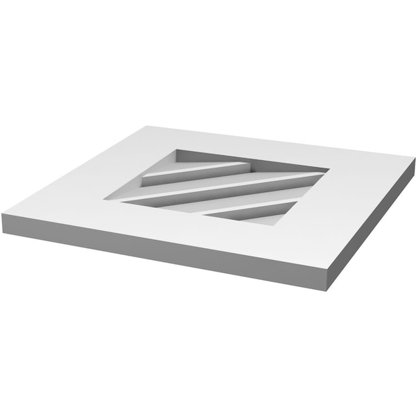 Ekena Millwork Diamond Surface Mount PVC Gable Vent: Non-Functional, w/ 3-1/2"W x 1"P Standard Frame, 20"W x 20"H - GVPDI20X2001SN