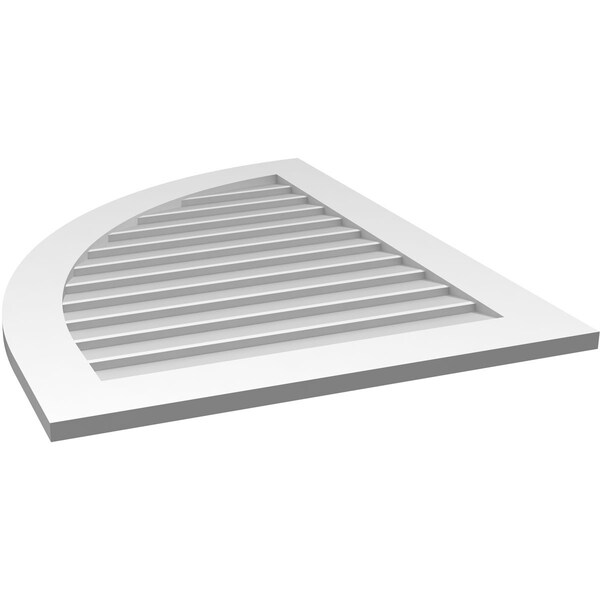 Ekena Millwork Quarter Round Top Left Surface Mount PVC Gable Vent w/ 3-1/2"W x 1"P Standard Frame, 30"W x 38"H - GVPQL30X3801SN