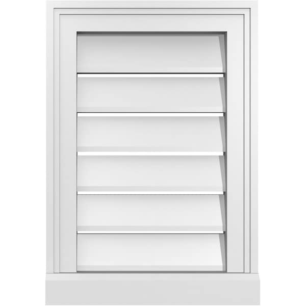 Ekena Millwork Vertical Surface Mount PVC Gable Vent: Functional, w/ 2"W x 2"P Brickmould Sill Frame, 14"W x 20"H - GVPVE14X2003SF