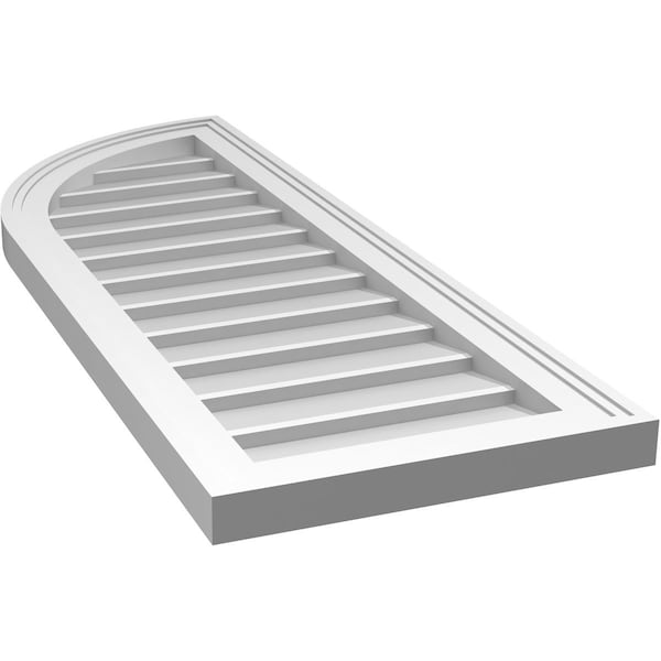Ekena Millwork Quarter Round Top Left Surface Mount PVC Gable Vent w/ 2"W x 1-1/2"P Brickmould Frame, 14"W x 38"H - GVPQL14X3802SN