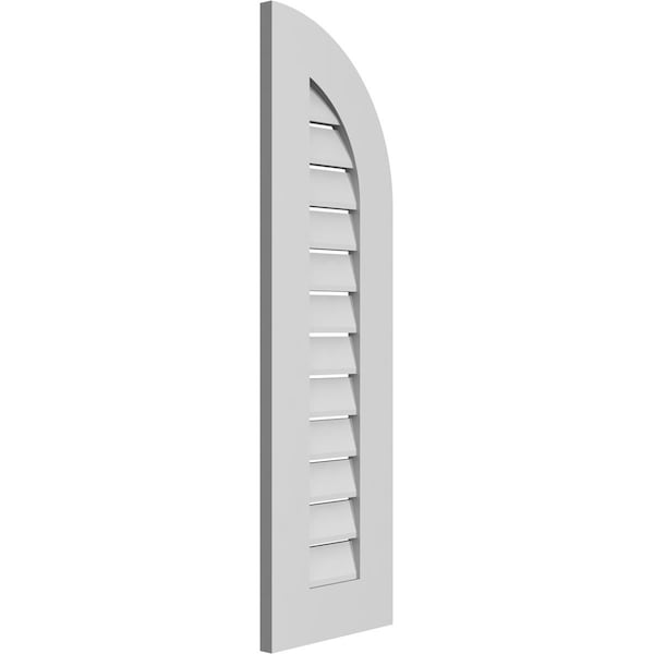 Ekena Millwork Quarter Round Top Right Surface Mount PVC Gable Vent w/ 3-1/2"W x 1"P Standard Frame, 12"W x 40"H - GVPQR12X4001SF