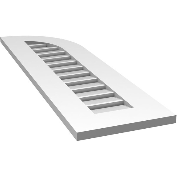 Ekena Millwork Quarter Round Top Right Surface Mount PVC Gable Vent w/ 3-1/2"W x 1"P Standard Frame, 12"W x 40"H - GVPQR12X4001SF