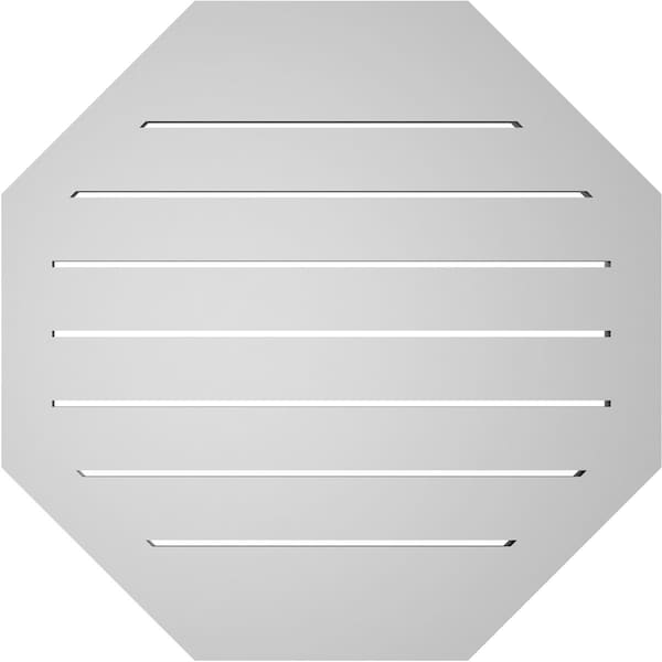 Ekena Millwork Octagonal Surface Mount PVC Gable Vent: Functional, w/ 2"W x 2"P Brickmould Sill Frame, 26"W x 26"H - GVPOC26X2603SF