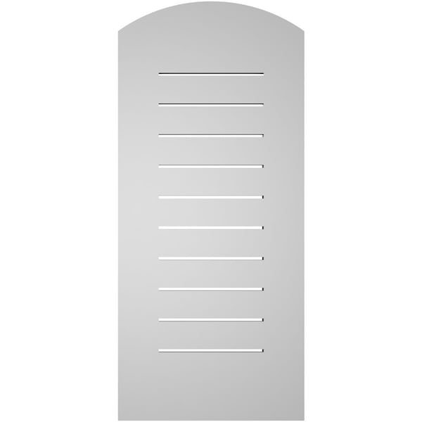 Ekena Millwork Arch Top Surface Mount PVC Gable Vent: Non-Functional, w/ 3-1/2"W x 1"P Standard Frame, 16"W x 34"H - GVPAR16X3401SN