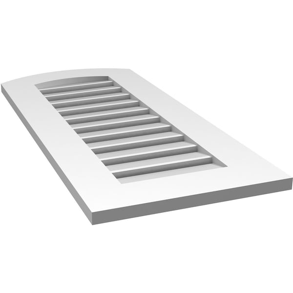 Ekena Millwork Arch Top Surface Mount PVC Gable Vent: Non-Functional, w/ 3-1/2"W x 1"P Standard Frame, 16"W x 34"H - GVPAR16X3401SN