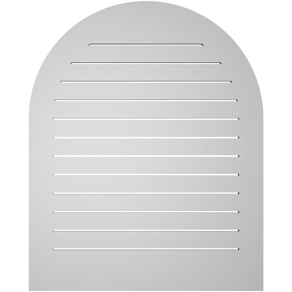 Ekena Millwork Round Top Surface Mount PVC Gable Vent: Functional, w/ 3-1/2"W x 1"P Standard Frame, 34"W x 42"H - GVPRT34X4201SF