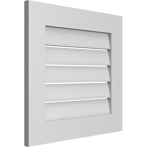 Ekena Millwork Vertical Surface Mount PVC Gable Vent: Functional, w/ 3-1/2"W x 1"P Standard Frame, 24"W x 22"H - GVPVE24X2201SF