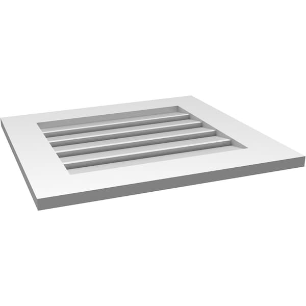 Ekena Millwork Vertical Surface Mount PVC Gable Vent: Functional, w/ 3-1/2"W x 1"P Standard Frame, 24"W x 22"H - GVPVE24X2201SF