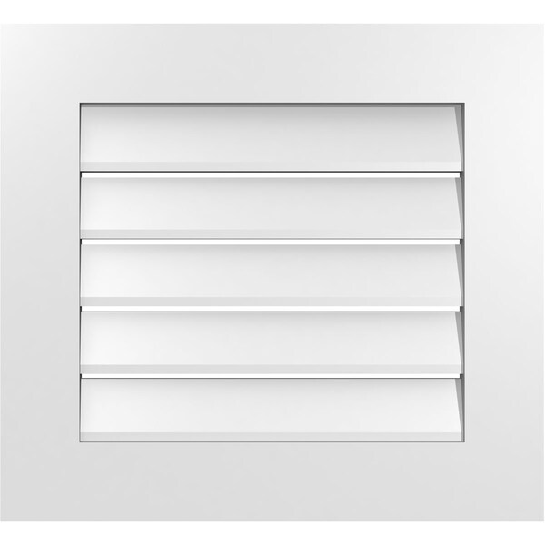 Ekena Millwork Vertical Surface Mount PVC Gable Vent: Functional, w/ 3-1/2"W x 1"P Standard Frame, 24"W x 22"H - GVPVE24X2201SF