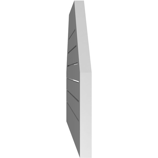 Ekena Millwork Octagonal Top Surface Mount PVC Gable Vent w/ 2"W x 1-1/2"P Brickmould Frame, 38"W x 22"H - GVPOT38X2202SF