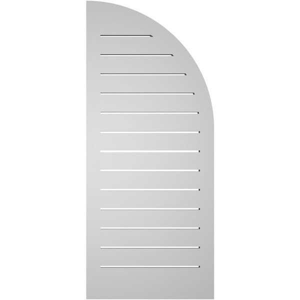Ekena Millwork Quarter Round Top Left Surface Mount PVC Gable Vent w/ 2"W x 1-1/2"P Brickmould Frame, 18"W x 42"H - GVPQL18X4202SF