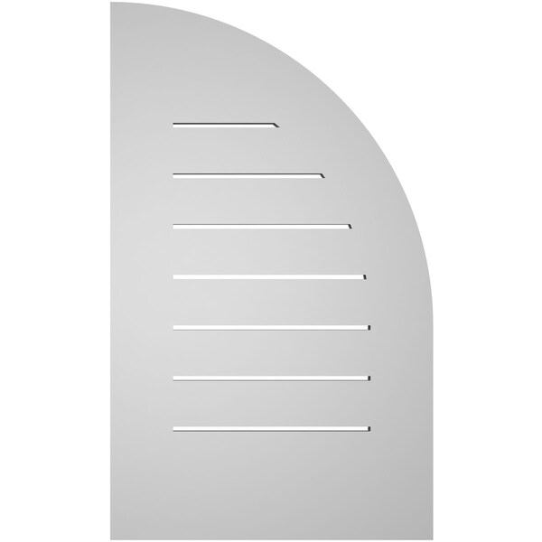 Ekena Millwork Quarter Round Top Left Surface Mount PVC Gable Vent w/ 3-1/2"W x 1"P Standard Frame, 18"W x 30"H - GVPQL18X3001SF