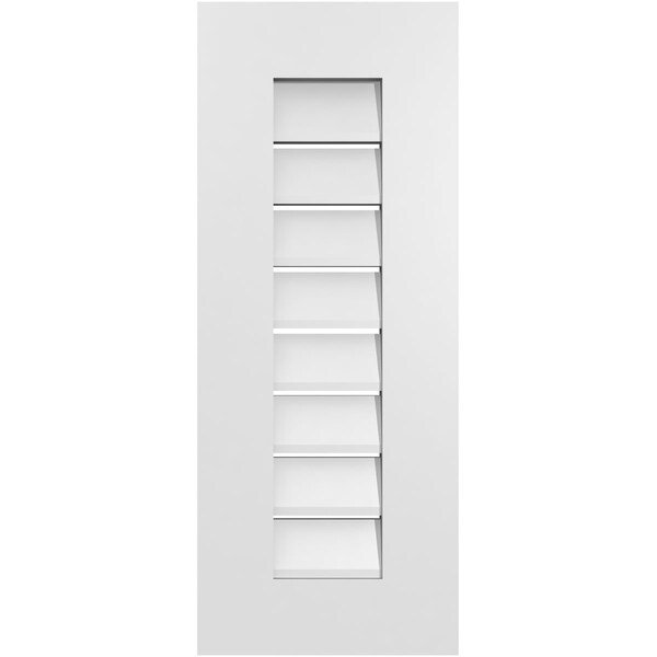 Ekena Millwork Vertical Surface Mount PVC Gable Vent: Functional, w/ 3-1/2"W x 1"P Standard Frame, 12"W x 30"H - GVPVE12X3001SF