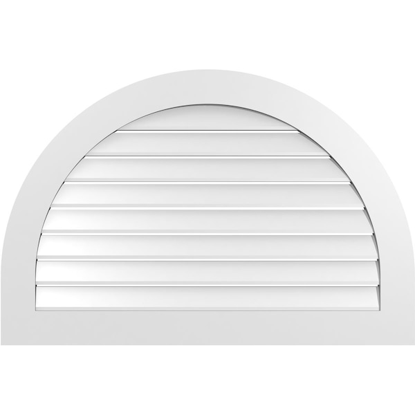 Ekena Millwork Round Top Surface Mount PVC Gable Vent: Functional, w/ 3-1/2"W x 1"P Standard Frame, 42"W x 28"H - GVPRT42X2801SF