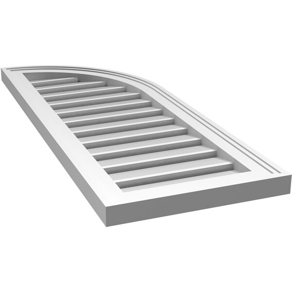 Ekena Millwork Quarter Round Top Right Surface Mount PVC Gable Vent w/ 2"W x 1-1/2"P Brickmould Frame, 14"W x 36"H - GVPQR14X3602SF