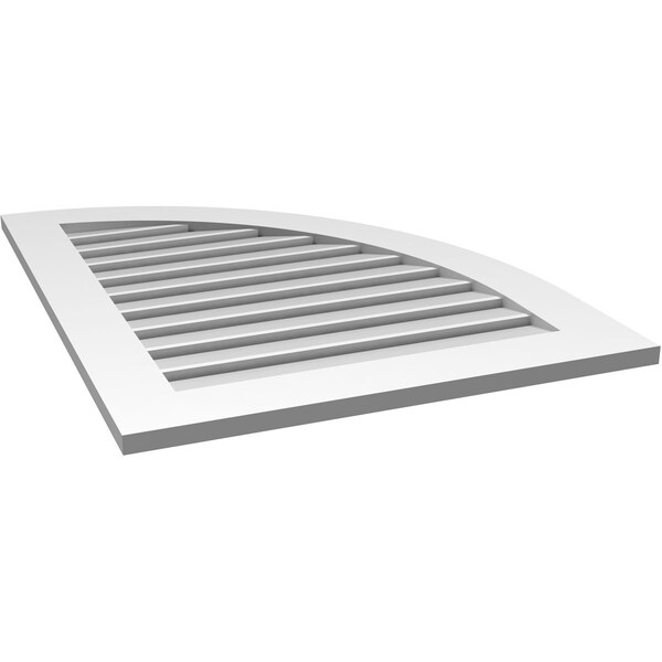 Ekena Millwork Quarter Round Top Right Surface Mount PVC Gable Vent w/ 3-1/2"W x 1"P Standard Frame, 28"W x 36"H - GVPQR28X3601SF