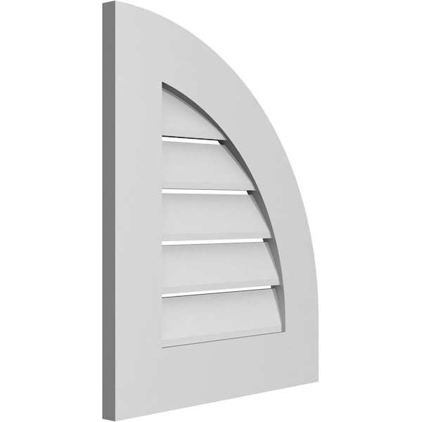 Ekena Millwork Quarter Round Top Right Surface Mount PVC Gable Vent w/ 3-1/2"W x 1"P Standard Frame, 18"W x 22"H - GVPQR18X2201SF