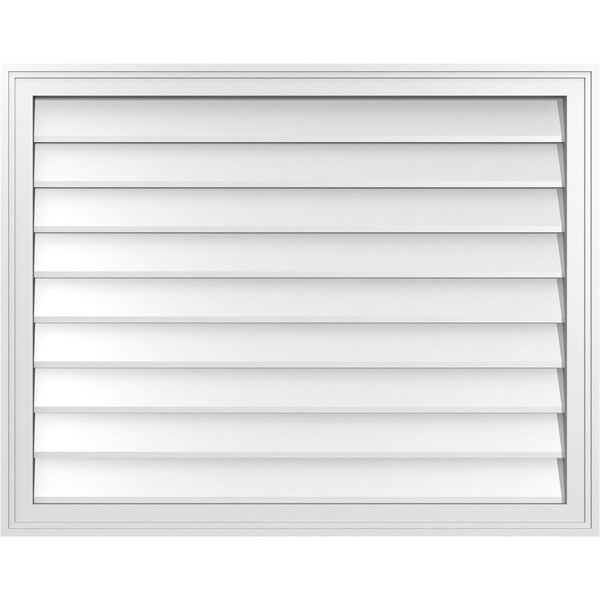 Ekena Millwork Vertical Surface Mount PVC Gable Vnt: Non-Functional, w/2"W x 1-1/2"H, Brickmould Frame, 38"W x 30"H - GVPVE38X3002SN