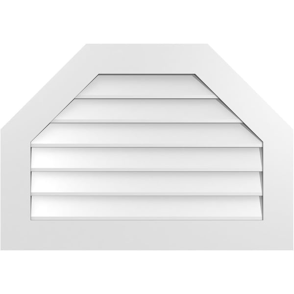Ekena Millwork Octagonal Top Surface Mount PVC Gable Vent w/ 3-1/2"W x 1"P Standard Frame, 34"W x 24"H - GVPOT34X2401SN