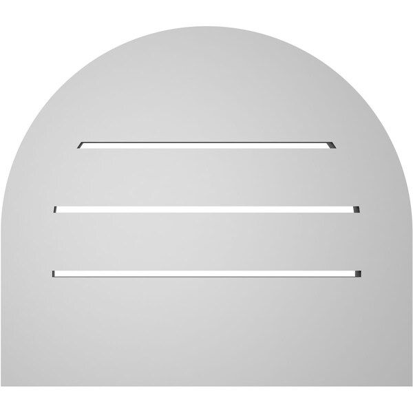 Ekena Millwork Round Top Surface Mount PVC Gable Vent: Functional, w/ 2"W x 1-1/2"P Brickmould Frame, 16"W x 14"H - GVPRT16X1402SF