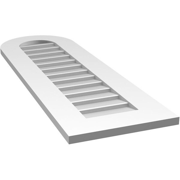 Ekena Millwork Round Top Surface Mount PVC Gable Vent: Non-Functional, w/ 3-1/2"W x 1"P Standard Frame, 14"W x 42"H - GVPRT14X4201SN