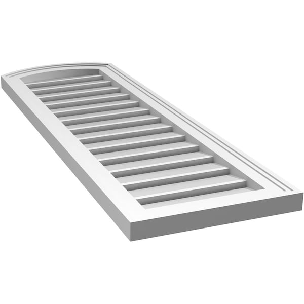 Ekena Millwork Arch Top Surface Mount PVC Gable Vent: Non-Functional, w/2"W x 1-1/2"P Brickmould Frame, 14"W x 40"H - GVPAR14X4002SN