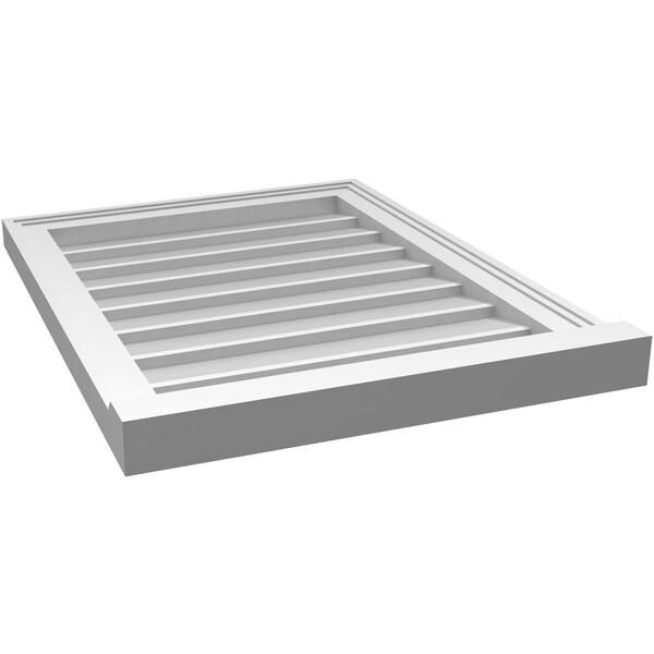 Ekena Millwork Vertical Surface Mount PVC Gable Vent w/ 2"W x 2"H , Brickmould Sill Frame, 20"W x 26"H - GVPVE20X2603SN