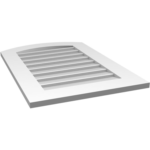 Ekena Millwork Arch Top Surface Mount PVC Gable Vent: Functional, w/ 3-1/2"W x 1"P Standard Frame, 22"W x 32"H - GVPAR22X3201SF