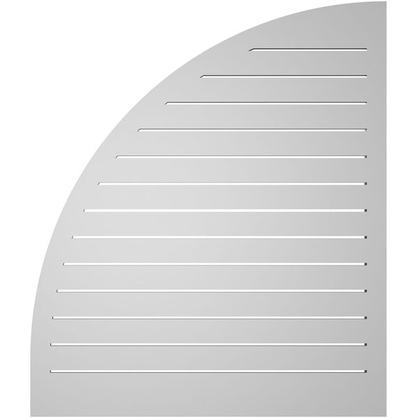 Ekena Millwork Quarter Round Top Right Surface Mount PVC Gable Vent w/ 2"W x 2"P Brickmould Sill Frame, 36"W x 42"H - GVPQR36X4203SF