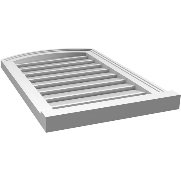 Ekena Millwork Arch Top Surface Mount PVC Gable Vent w/ 2"W x 2"P Brickmould Sill Frame, 18"W x 26"H - GVPAR18X2603SN