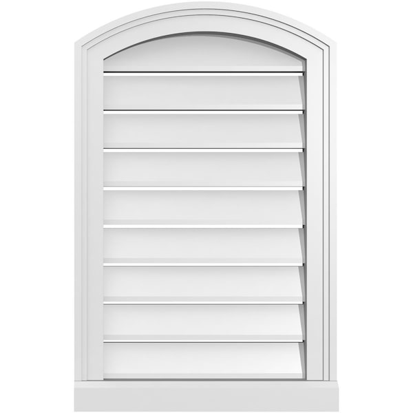 Ekena Millwork Arch Top Surface Mount PVC Gable Vent w/ 2"W x 2"P Brickmould Sill Frame, 18"W x 26"H - GVPAR18X2603SN