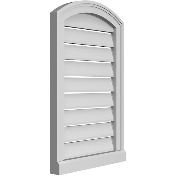 Ekena Millwork Arch Top Surface Mount PVC Gable Vent w/ 2"W x 2"P Brickmould Sill Frame, 18"W x 26"H - GVPAR18X2603SN