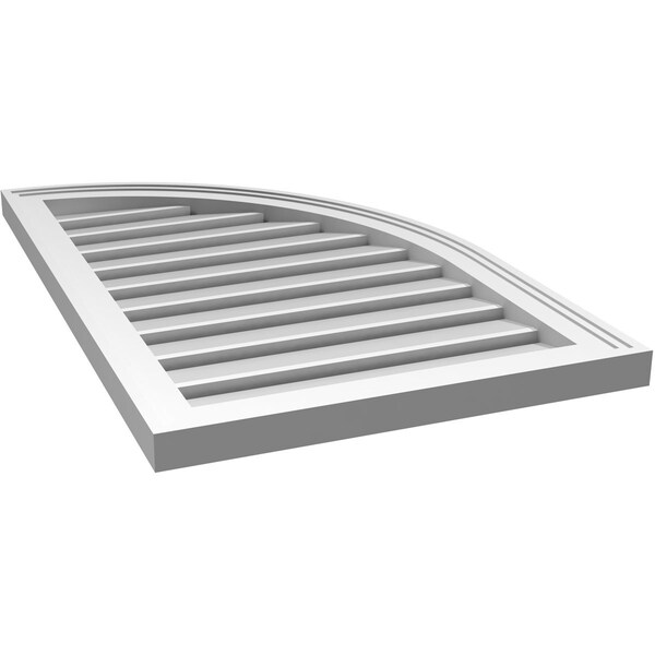 Ekena Millwork Quarter Round Top Right Surface Mount PVC Gable Vent w/ 2"W x 2"P Brickmould Sill Frame, 20"W x 32"H - GVPQR20X3203SF