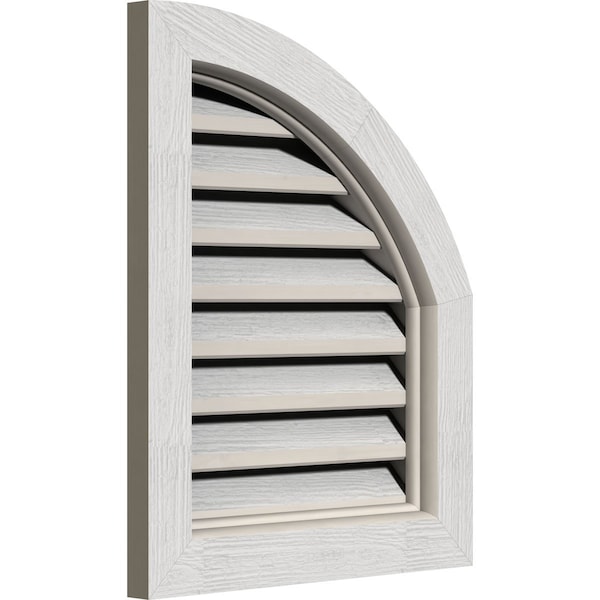 Ekena Millwork Quarter Round Top Right Western Red Cedar Gable Vent w/Brick Mould Face Frame, 09"W x 14"H - GVWQR09X1400RFPWR