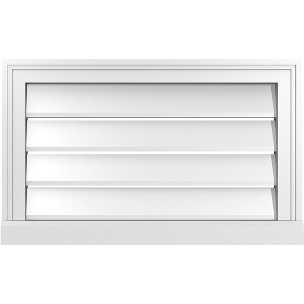 Ekena Millwork Vertical Surface Mount PVC Gable Vent: Functional, w/ 2"W x 2"P Brickmould Sill Frame, 26"W x 16"H - GVPVE26X1603SF