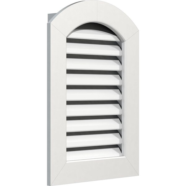 Ekena Millwork Arch Top Gable Vent Functional, PVC Gable Vent w/ 1" x 4" Flat Trim Frame, 16"W x 18"H - GVPAR16X1801FUN