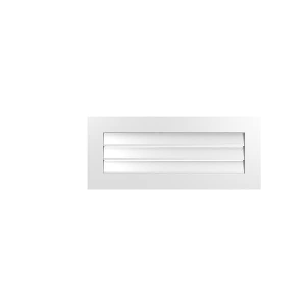 Ekena Millwork Vertical Surface Mount PVC Gable Vent: Functional, w/ 3-1/2"W x 1"P Standard Frame, 38"W x 16"H - GVPVE38X1601SF