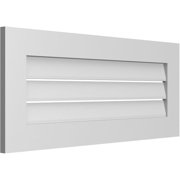 Ekena Millwork Vertical Surface Mount PVC Gable Vent: Functional, w/ 3-1/2"W x 1"P Standard Frame, 38"W x 16"H - GVPVE38X1601SF