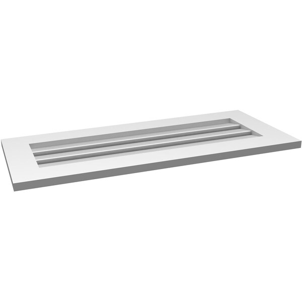 Ekena Millwork Vertical Surface Mount PVC Gable Vent: Functional, w/ 3-1/2"W x 1"P Standard Frame, 38"W x 16"H - GVPVE38X1601SF